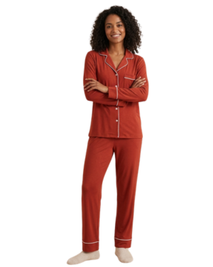 Pijama Americano Longo de Malha Suede