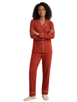2068 pijama botão ferrugem